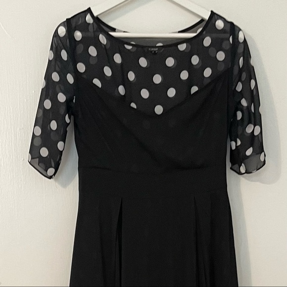 Floryday Women's Chiffon Polka Dot Half Sleeve Maxi Dress - Picture 12 of 16